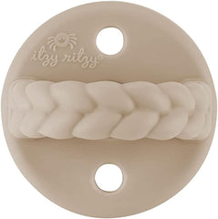 Itzy Ritzy Sweetie Soother Silicone Orthodontic Pacifiers with Collapsible Handle & Two Air Holes for Added Safety, Set of 2 in Buttercream & Toast, for Ages 0-6 Months