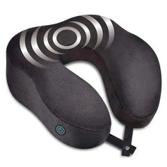 Health Touch Memory Foam Neck Massager, Ultra Soft, 12β U-shaped Pillow - Black Color for Gift Set