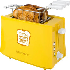 Nostalgia NTCS2YW Grilled Cheese Toaster with Easy-Clean Toaster Baskets and Adjustable Toasting Dial