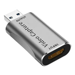 Lomubue Video Capture Card 4K Live Streaming Aluminum Alloy USB 3.0 to External Game Capture Adapter for Windows for Android for Mac OS