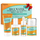 DOYEEWO Skin Care Set, Korean Rice Extract, Hydrate Glow Repair, Anti-Aging, Facial Routine Kit Gift Set for Womens for Normal,Combination, Dry, Oily Skin