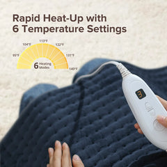 Sable Electric Heating Pad XL with Auto-Off, 6 Heat Settings & Machine Washable Design
