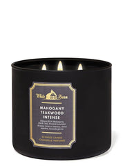 Bath & Body Works and White Barn 3-Wick Candle w/Essential Oils - 14.5 oz - 2021 Core Scents! (Mahogany Teakwood High Intensity)