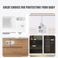 QYESWHSR 5 Pack Child Proof Refrigerator Lock, Fridge, Cabinets, Freezer Door Lock Apply to Max 1"(25mm) Sealing Strip for Toddlers and Kids, No Tools Need or Drill - Grey Updated