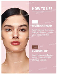 SHE GLAM Fine Line 2-In-1 Nose Contour & Highlight Pen-Buff,1.25 g