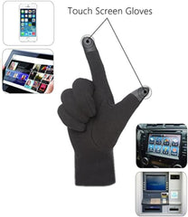 Tomily Womens Touch Screen Phone Fleece Windproof Gloves Winter Warm Wear - Black / wine Red