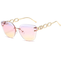 AEVOGUE Sunglasses For Women Oversized Rimless Diamond Cutting Lens Sun Glasses AE0534