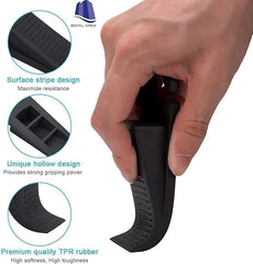 Royal Apex Door Stopper Wedges Mouse Design Guard Baby Safety Protector Non-Slip Door Buffers for Kids Safety Guard Finger Protect for Home and Office, Interior Bathroom, Kitchen, Doors (BLACK 4PCS)