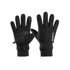 Winter Gloves, Women's Fleece Touchscreen Gloves with Water Repellent Technology Cold Weather, One Size - Black