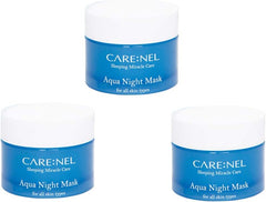 CARE:NEL Korean Beauty Aqua Night Mask - Facial Self Skin Care Products Water Sleeping Masks 15ml/0.5 fl.oz (3 set) Gifts for Women - Acne Wrinkle remover - moisturizing hydrating Effect