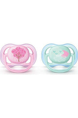 AVENT Philips Ultra Air Dummy 0-6 Months SCF343/20 Pack of 2 Girls Cloud/Tree