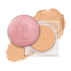 SUGAR Cosmetics Mettle Cream To Powder Foundation | For All Skin,Full Coverage & Matte | 12gm - 42 Glace (Medium Beige, Golden Undertone)