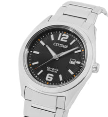 Citizen Men's Analogue Eco-Drive Watch with Titanium Strap AW1641-81E, Black, Bracelet