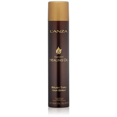L'ANZA Keratin Healing Oil Brush Thru Hair Spray with Medium Hold Effect, For a Shiny Finishing and a Long-lasting Look, With Triple UV and Heat Protection, Suitable For All Hair Types (10.6 Fl Oz)