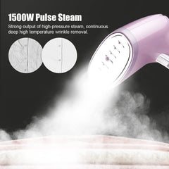 HELEE Portable Fabric Steam Iron, Garment Steamers 350ml Handheld Fabric Steamer 14 holes 15Seconds Fast-Heat 1500W Garment Steamer for Home Travelling Portable Steam Iron