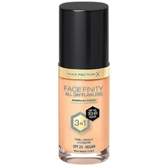 Max Factor Facefinity All Day Flawless Foundation - Concealer, 3-in-1 Liquid Foundation & Face Primer, Vegan Formula, Modular Cover, Up to 30 Hours Hold, SPF20 - W44 Warm Ivory, 30 ml