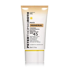 Peter Thomas Roth | Max Mineral Tinted Sunscreen Broad Spectrum SPF 45 | Tinted Moisturizer with SPF, Water-Resistant Mineral Sunscreen For Sensitive Skin, 1.7 Fl Oz