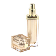 20/40ml Empty Airless Pump Bottle with Lid for Beauty Products Lotion Serum - Golden+Golden, 40ml