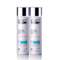 Swiss Image Soothing Cleansing Milk, Non Greasy, Gentle Facial Cleanser 2 X 200ml | Makeup Remover, Soothes, Brightens & Deep cleanses| Enriched with Alpine Glacier For Combination to Oily Skin