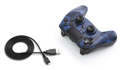 snakebyte GAMEPAD 4S - blue camo - wireless bluetooth Controller for PlayStation 4 / PS4 Slim / Pro, analog dual joysticks, PC compatible (Windows 7/8/10), 3.5mm headphone jack, touchpad