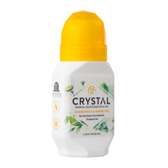 Crystal Essence Deodorant Mineral Deodorant Roll On Chamomile & Green Tea 2.25 Fl Oz Pack of 12 Multi
