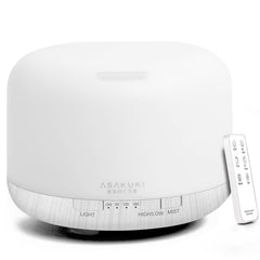 500ml Premium, Essential Oil Diffuser with Remote Control, 5 in 1 Ultrasonic Aromatherapy Fragrant Oil Humidifier Vaporizer, Timer and Auto-Off Safety Switch White
