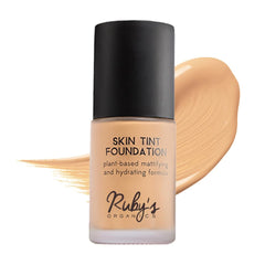 Ruby's Organics Skin Tint Mattifying Liquid Foundation | Medium Coverage, Matte Finish, Breathable | Natural Organic Makeup, For Sensitive Skin | Shade L 01.8, 30ml
