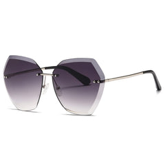 AEVOGUE Sunglasses For Women Oversized Rimless Diamond Cutting Lens Sun Glasses AE0534