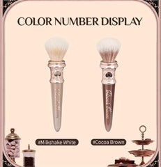 Flower Knows Chocolate Wonder-Shop Blush Brush - Soft Makeup Brush for Highlighter, Bronzer, and Contour (Milkshake White)