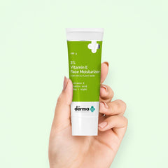 The Derma Co 3% Vitamin E Face Moisturizer Cream With Vitamin E & Lactic Acid For Dry & Flaky Skin - 100 G