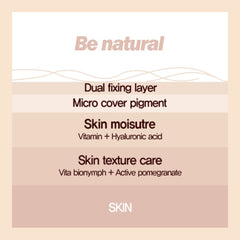 Espoir Pro Tailor Be Natural Cushion Ivory 0.5 oz with 0.5 oz Refill | Thin, Micro Layering Natural Dewy Coverage Foundation Cushion | Long-lasting Dense, Even Skin Texture | Korean Cushion Foundation