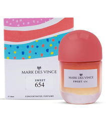 Mark Des Vince Sweet 654 Concentrated Perfume for Men Women Long Lasting Parfum Fragrance For Unisex, 15ml
