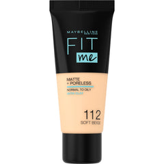 Maybelline New York Fit Me Matte And Poreless Foundation, 112 Soft Beige