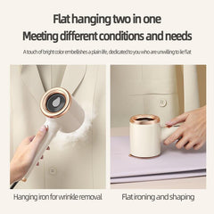 ALMEKAQUZ Mini Iron, Portable Mini Ironing Machine, Handheld Size Fabric Clothing Steamers, Fast Preheating Steam Dry Ironing, Support Dry and Wet Ironing for Home, Travel (White)