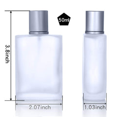 2 Pack 50ml/1.69 Oz Empty Frosted Glass Spray Bottles Perfume Atomizer, Refillable Fine Mist Spray Empty Perfume Bottles with 4 Free kinds of perfume dispenser (2 Pack 50ml/1.69 Oz Frosted Bottles)