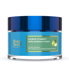 Blue Nectar Natural Vitamin C Face Cream for Glowing Skin, Dark Spot Removal Cream for Men with Green Apple and Almond Oil (13 Herbs, 50g)