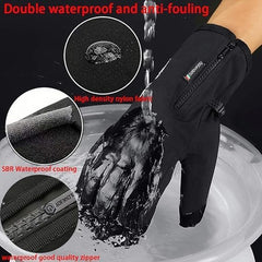 JUSTADIL Direct Mens Winter Gloves -30℉Windproof Waterproof Touch Screen Gloves for Outdoor Work - Black