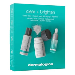 Dermalogica Clear and Brighten Kit, 3 Step Facial Skincare Set Includes Face Cleanser, Exfoliator, and Serum