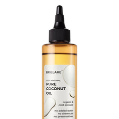 BRILLARE Pure Coconut Oil, Organic and Cold Pressed Hair Oil with Zero Chemicals, Rich in Vitamins & Amino Acids, Best for Dry & Flaky Skin, 100 Percent Natura Oill, 200 ml
