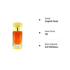 English Musk, 3 ml | Premium Perfume Oil | Attar Oil | Alcohol-Free | Vegan & Cruelty-Free | by Amuze Fragrance