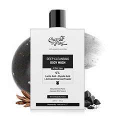Chemist At Play Deep Cleansing Body Wash| Activated Charcoal Removes Dirt, Lactic Acid for Skin Texture, Glycolic Acid for Exfoliation - 236ml