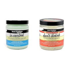 Aunt Jackie's 15oz Anti Poof Conditioner & Don't Shrink 15oz Flaxseed Curling Gel Bundle for Natural Curls, Coils and Waves