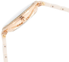 anne Klein Women's Off White Dial Ceramic Band Watch - aK2130RGLP