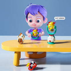 2in1 Highchair Toys & Baby Rattle Toys Rabbit, Mealtime Toys, Teething Relief, Fine Motor Skills, Bright Colors, Sensory Toys, Baby Toys, Teether, Baby Rattle, Animal Rattle, Suction Toys 6M+