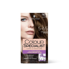 Schwarzkopf Color Specialist Permanent Hair Dye, First At-Home Hair Dye with Anti-Breakage Omega-Plex Technology, Powered by Hyaluronic Acid for Shinier Hair, 5.65 Chocolate Brown, 165 ml
