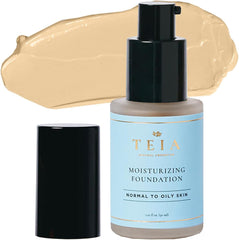 TEIA Cosmetics - Moisturizing Light Coverage Foundation, Natural Finish. Non-toxic, vegan, cruelty-free. (NUDE BEIGE)