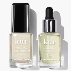 LONDONTOWN Cuticle Saver (Set) Fresh Glow Cuticle Remover, 0.4 fl. oz. + Nourishing Cuticle Oil with Dropper for Softer, 0.4 fl. oz.