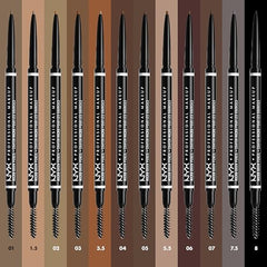NYX Professional Makeup Micro Brow Pencil, Ultra-Fine, Dual-Ended, Precise Eyebrow Pencil with Retractable Tip and Spoolie Brush, Shade: Espresso (07)