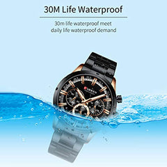 CURREN 8355 Luxury Classic Business Quartz Men Watch 3ATM Waterproof Large Case Big Dial Luminous Wrist Watch Calendar Minute Second Chronograph 24-hours Three Sub-Dials Wristwatch with Alloy Strap - Silver