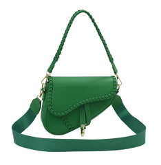 PURFANREE Women Trendy Saddle Shoulder Bag Clutch Purse Underarm Handbag Satchel HandBag Crossbody Bag - Green